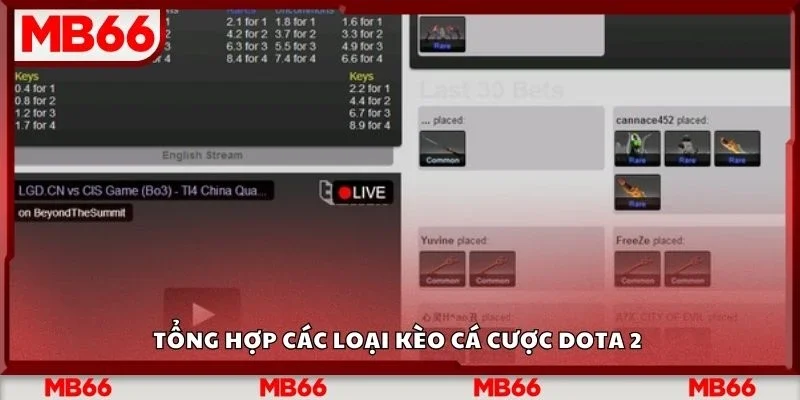 Tổng hợp các loại kèo cá cược dota 2 